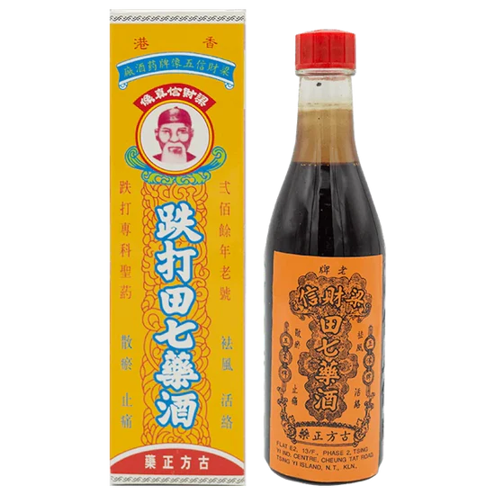 梁財信五像牌 跌打田七藥酒 220ml Chinese Herbal Liniment