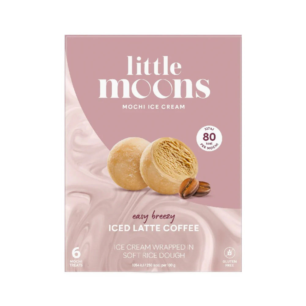 小月亮 冰淇淋糯米糍 - 拿鐵咖啡 6x32g Little Moons Ice Cream Mochi - Iced Latte Coffee ( Cambridge Delivery Only )