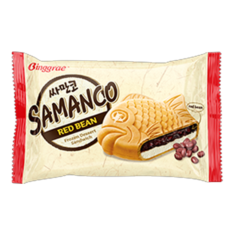 雪糕三文治 - 香草及紅豆味 150ml Samanco Fish Shaped Ice Cream Sandwich - Vanilla & Red Bean (Cambridge Delivery Only)