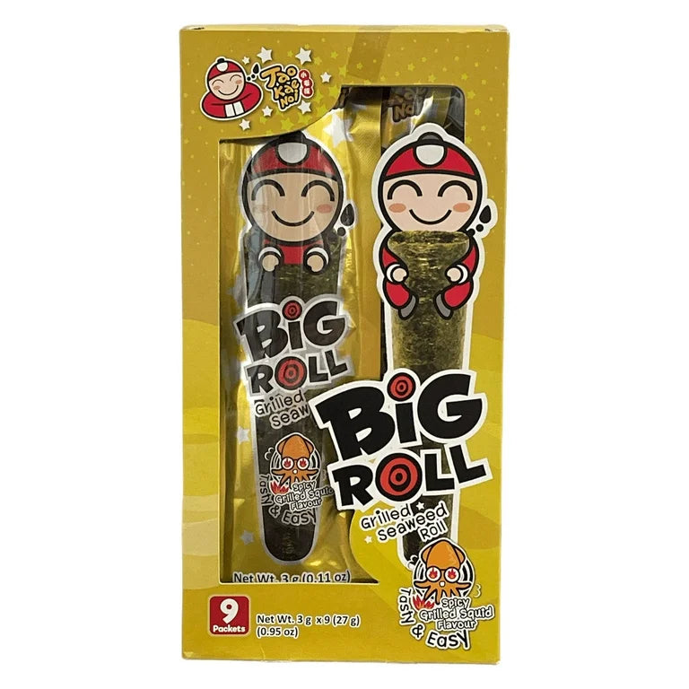 TaoKaeNoi Big Roll Roasted Squid Flavor 27g 小老板 大卷紫菜 辣烤魷魚味