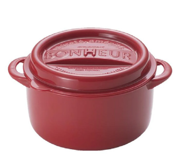 日本制飯盒(可入微波爐) 紅 550ml BONHEUR Lunch Box (Japan) Red