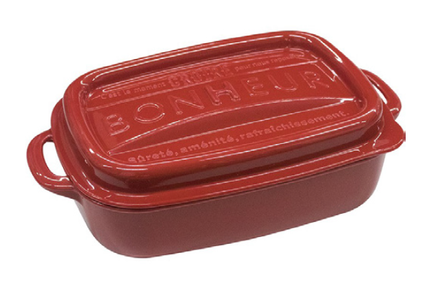 日本制飯盒(可入微波爐) 紅 500ml BONHEUR Lunch Box (Japan) Red