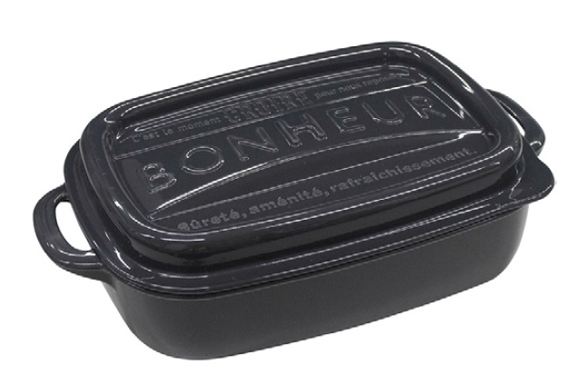 日本制飯盒(可入微波爐) 深灰 500ml BONHEUR Lunch Box (Japan) Dark Grey