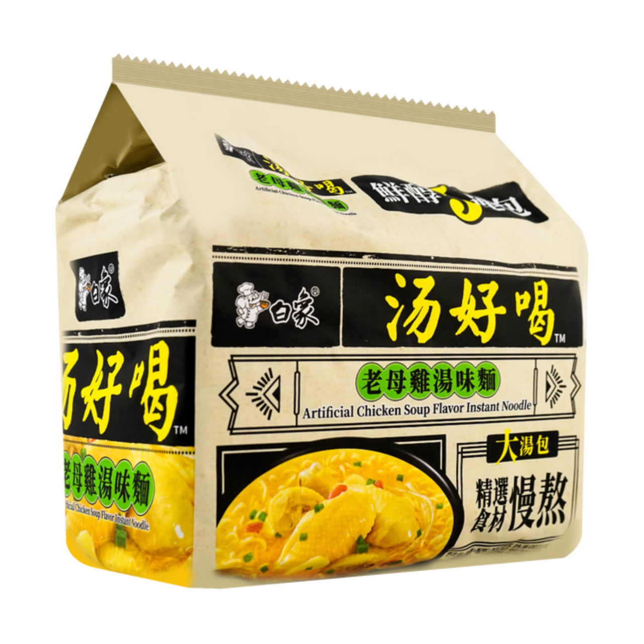BX Noodle Chicken Soup 5 Packs 555g 白象 汤好喝老母鸡汤味面五连包