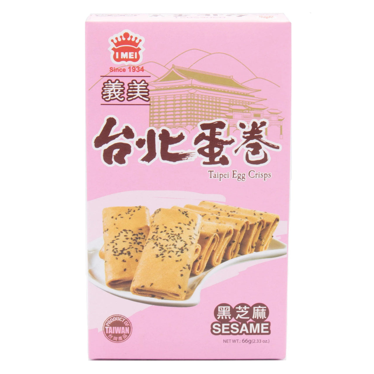 IM Taipei Egg Crisps - Sesame 66g 义美 台北蛋卷 - 芝麻