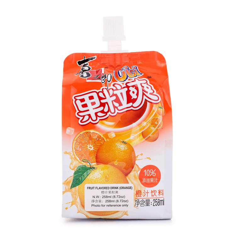 Strong Fruit Flavored Drink - Orange 258ml 喜之郎 果粒爽 - 橙汁