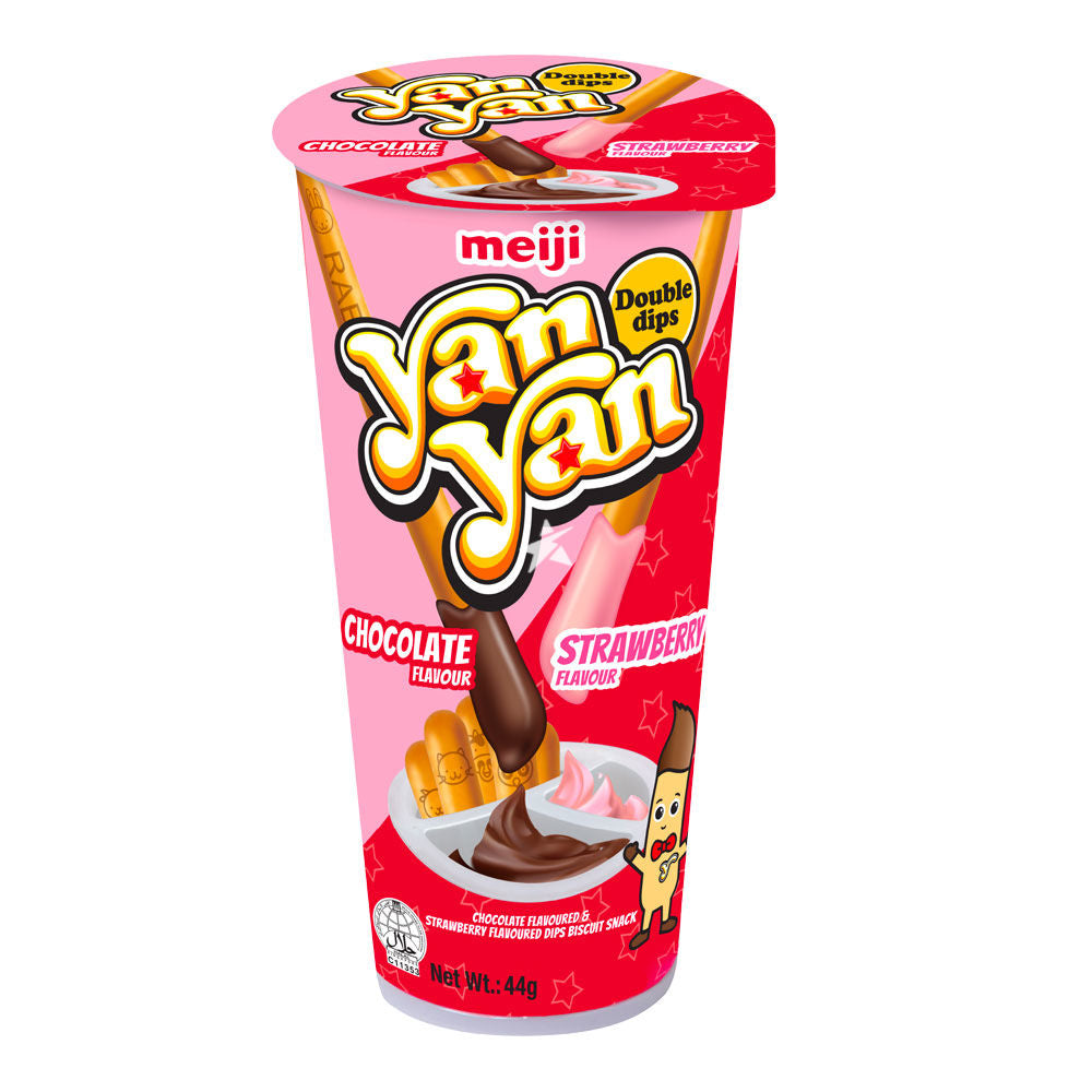 Meiji Yan Yan Double Cream ( Chocolate & Strawberry ) 44g 明治 欣欣杯双味 ( 巧克力 & 草莓 )