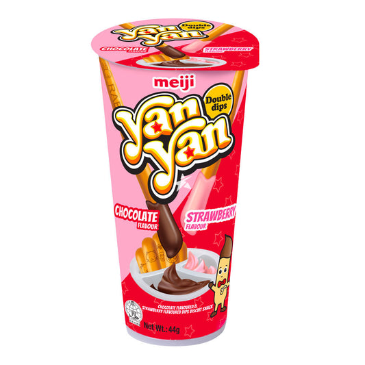 Meiji Yan Yan Double Cream ( Chocolate & Strawberry ) 44g 明治 欣欣杯双味 ( 巧克力 & 草莓 )