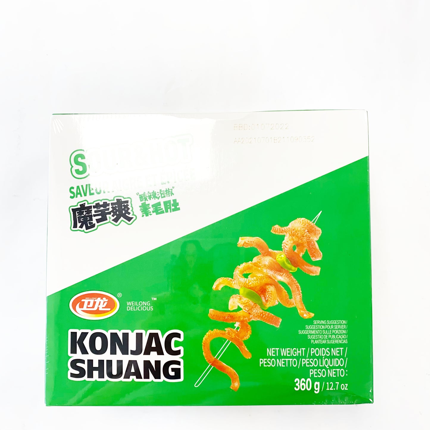 WL Konjac Strip - Sour Spicy Flavour 360g 卫龙 魔芋爽 - 酸辣素毛肚 盒装