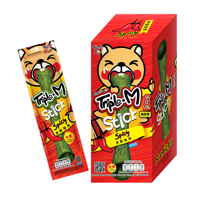 Triple M Seaweed Stick Spicy 27g Triple M 辣香脆海苔