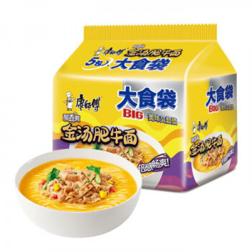 康师傅 大食袋 金汤肥牛面 5包装 5x149g KSF Golden Stock Beef Noodles 5packs
