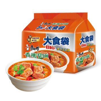 康师傅 大食袋 香辣牛肉面 5包装 5x144g KSF Spicy Beef Noodles 5packs