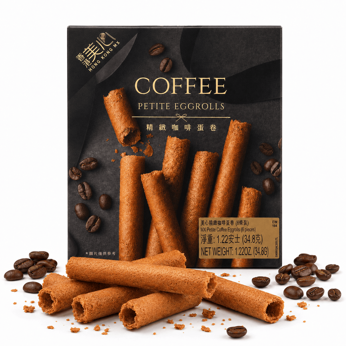 [新品] 美心 精緻朱古力味蛋卷 34.8g MX Petite Chocolate Egg Rolls
