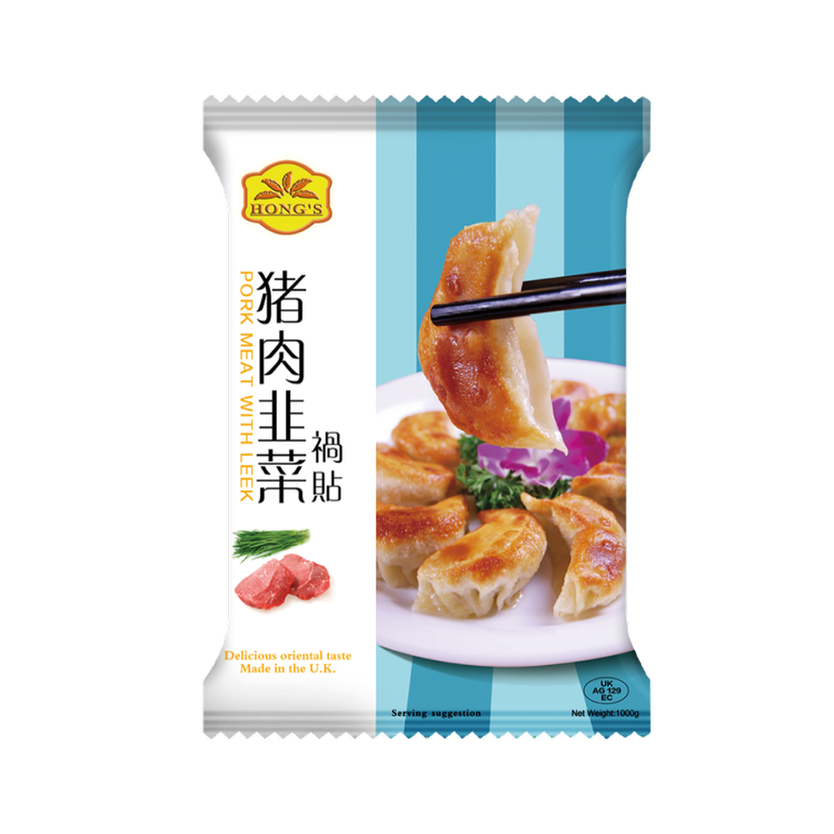 [新品] 鴻字 豬肉韭菜鍋貼 1kg Hong's Pork and Chive Potsticker Dumplings