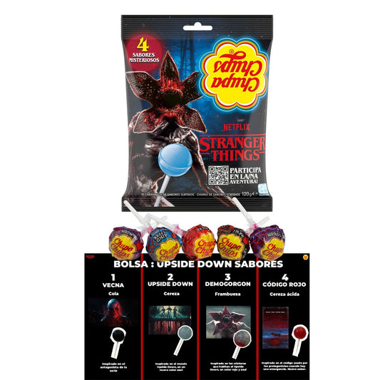 [新品] Chupa Chups STRANGER THINGS 4 Flavours Lollipops Share Bag 120g