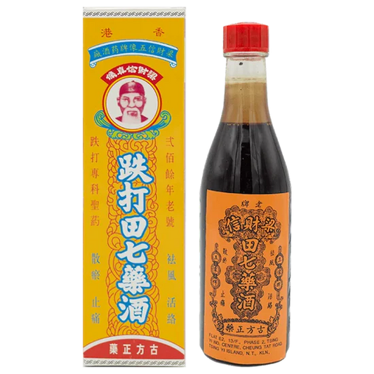梁財信五像牌 跌打田七藥酒 220ml Chinese Herbal Liniment