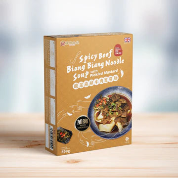 [新品] 漢典 酸菜麻辣牛肉寬帶麵 598g Han Dian Spicy Beef Biang Biang Noodle Soup with Pickled Mustard