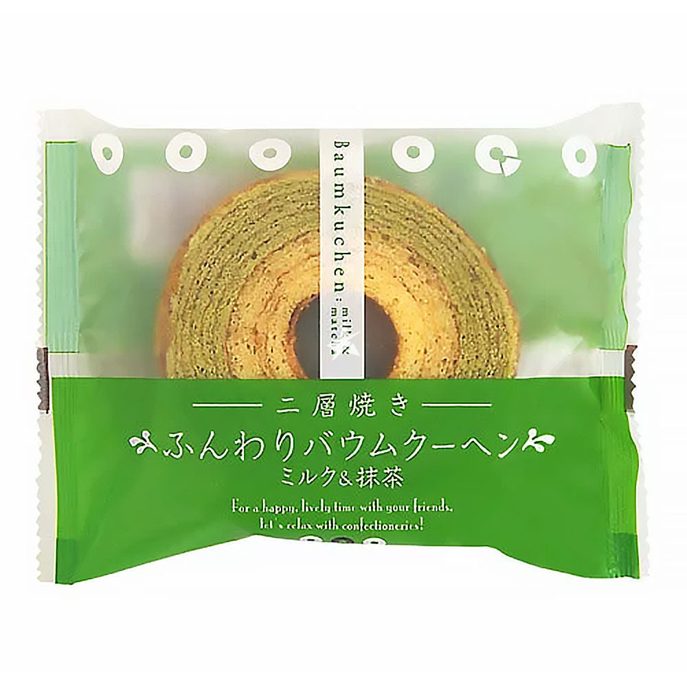 日本年輪蛋糕 牛奶抹茶味 70g Baumkuchen - Milk & Matcha