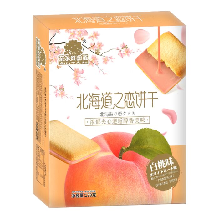 GZT Hokkaido Style Biscuit Peach Flavour 133g 菓子町園道 北海道之戀餅干 白桃味