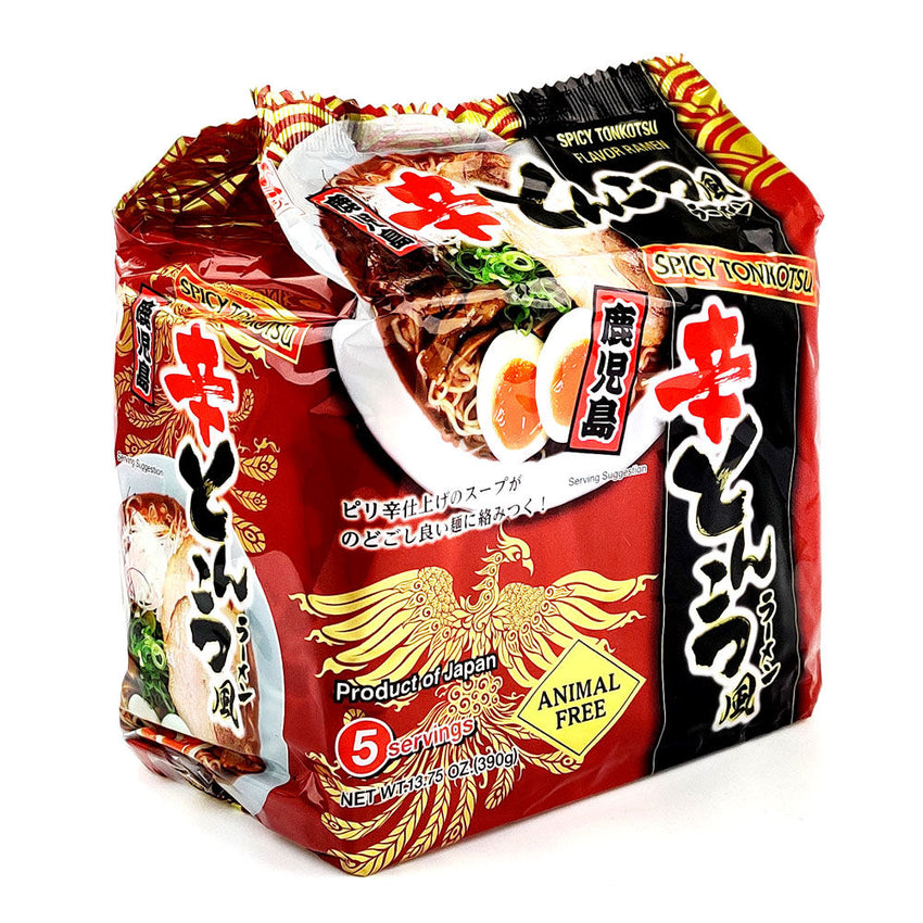 [新品] 日本麻辣素食豬骨風味拉麵 5人前 390g Higashimaru Spicy Tonkotsu Ramen