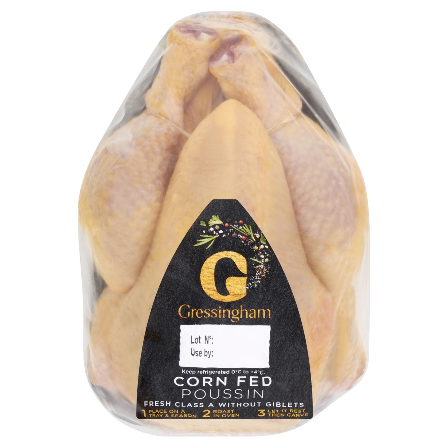 [限時優惠] 新鮮法國黃油雞 1.2kg Gressingham Fresh Whole Corn Fed Chicken