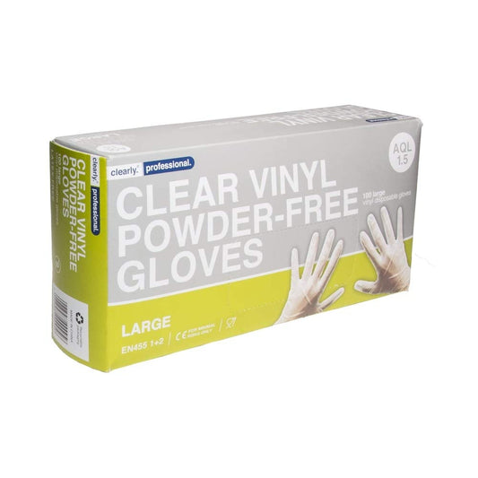 一次性手套大碼(藍色) 100pcs Clearly Blue Vinyl Power-Free Gloves (L Size)