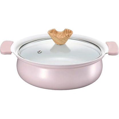 [新品] 18CM粉土煲連蓋(粉紅色) 18cm Pink Stock Pot with Lid (Pink)