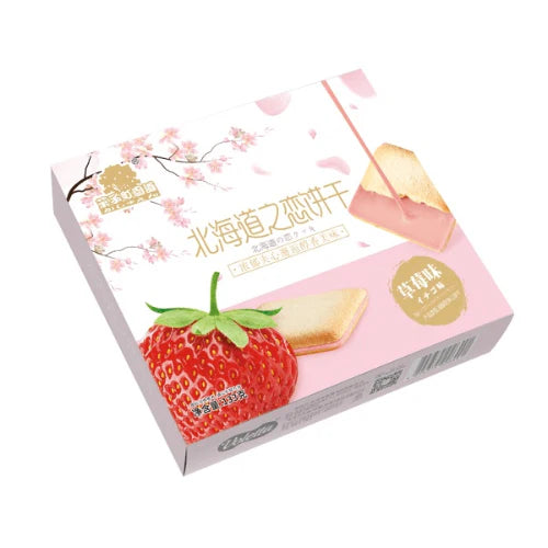 GZT Hokkaido Style Biscuit Strawberry Flavour 133g 菓子町園道 北海道之戀餅干 草莓味