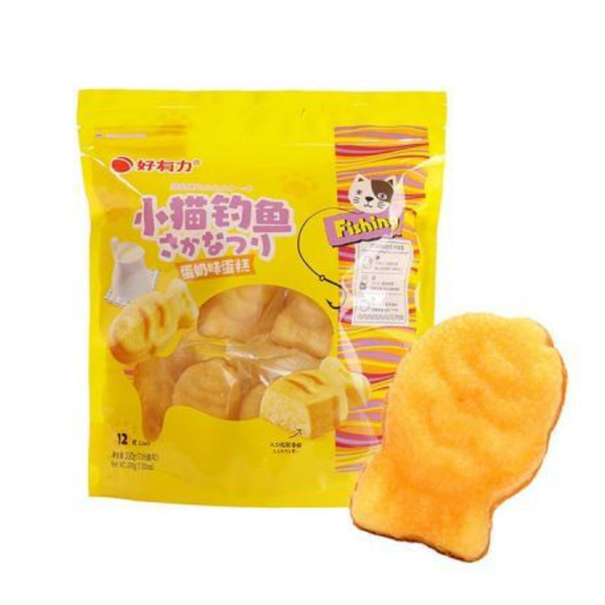 [新品] 好有力 小貓釣魚蛋糕 ( 蛋奶 ) 200g Fish Shaped Cake ( Egg Milk Flav )