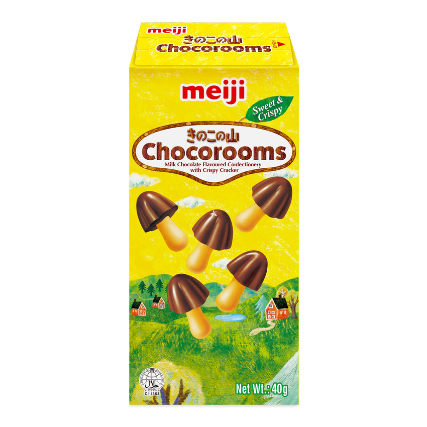 Meiji Chocorooms Milk Chocolate 40g 明治 蘑古形餅 朱古力味