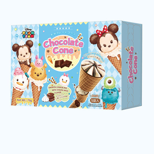 [新品] Tsum Tsum 爆漿甜筒(朱古力牛奶味) 70g Tsum Tsum Biscuit Cone (Chocolate & Milk Flavour Filling)