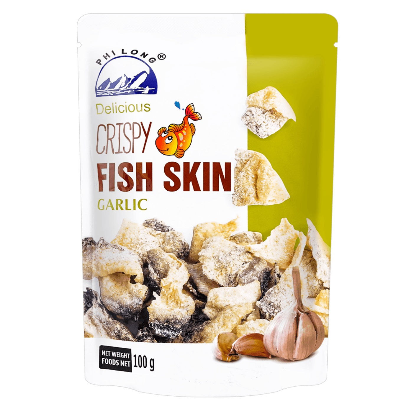 [新品] PHI LONG 炸魚皮 (香蒜味) 100g PHI LONG Crispy Fish Skin (Garlic Flavour)