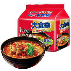 康师傅 大食袋 红烧牛肉面 5包装 5x145g KSF Braised Beef Noodle