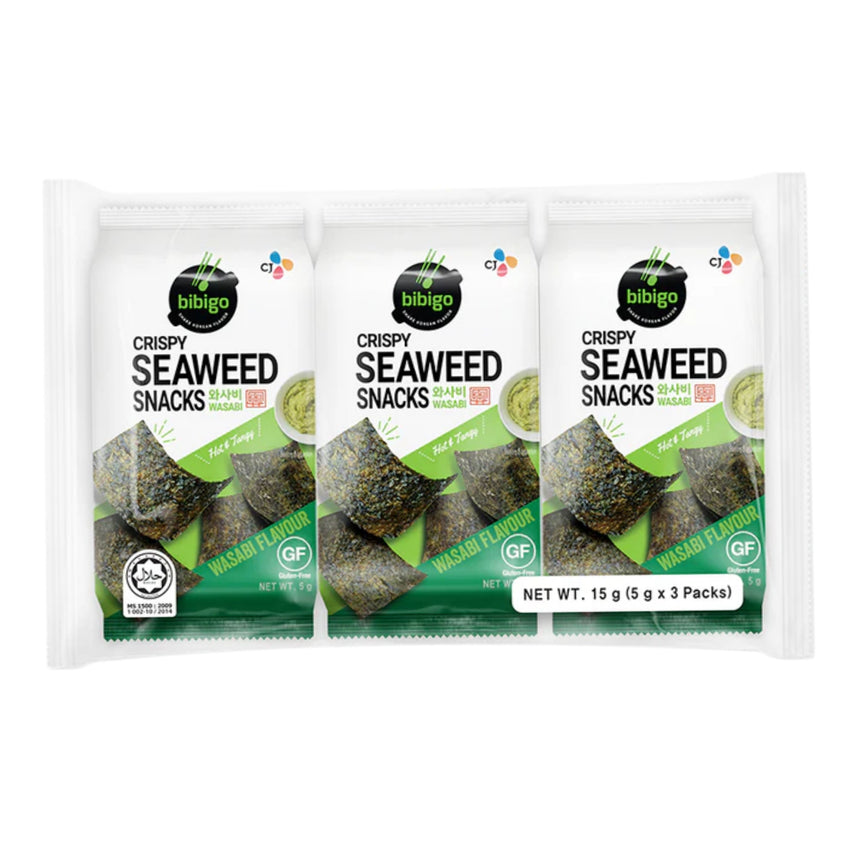 [新品] Bibigo 紫菜(芥末) 3連包 Bibigo Seasoned Seaweed (Wasabi) 3pack