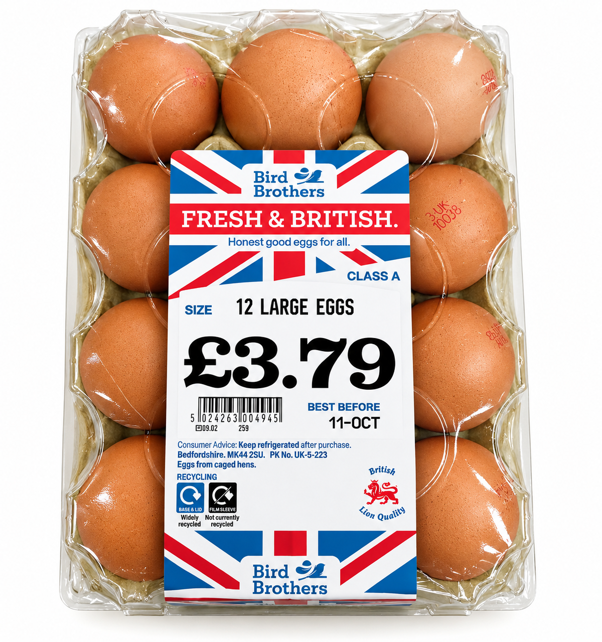 大號英國雞蛋 12隻 LARGE EGGS – CLASS A (Cambridge Delivery Only)