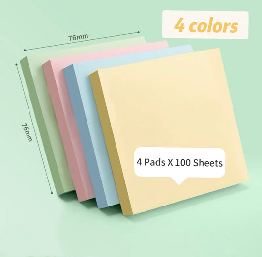 4 Color Sticky Notes 4 Pads x 100 Sheets 晨光文具 便利贴 彩色款4本装共400张