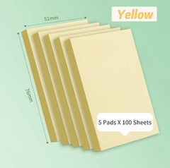Yellow Sticky Notes 5 Pads x 100 Sheets 晨光文具 便利贴 黄色款5本装共500张