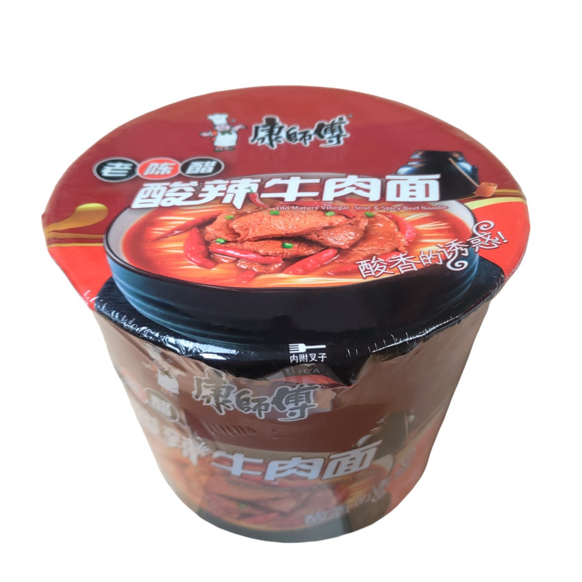 KSF Noodles Hot & Sour Beef Flavour ( Bowl ) 121g 康师傅 酸辣牛肉面 桶装