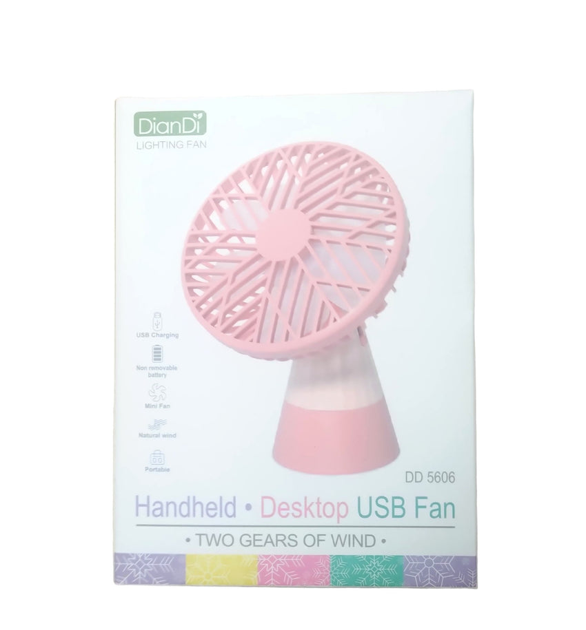 Handheld / Desktop USB Fan / 手提 座枱電風扇 ( 粉/綠/橙 隨機 ）