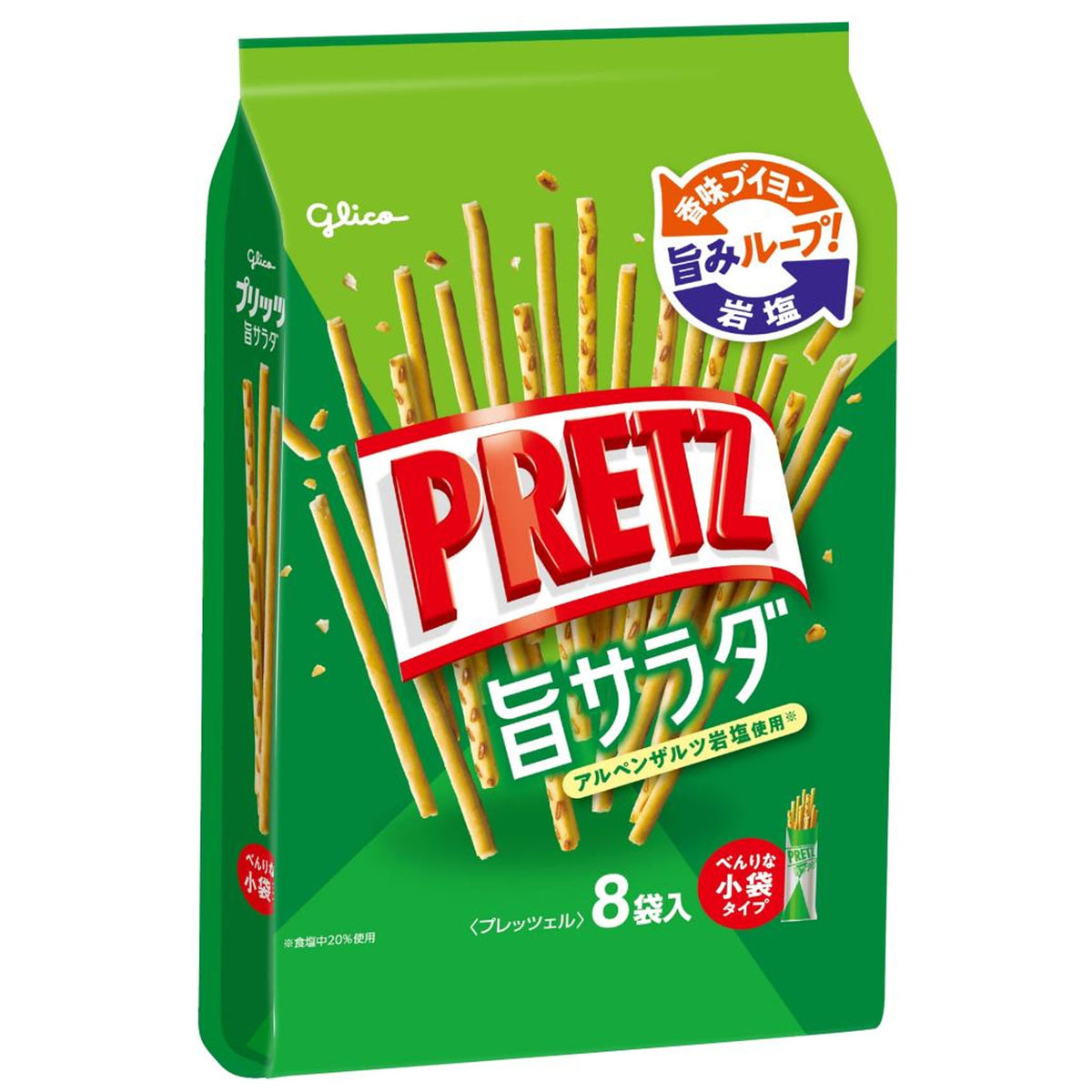 [NEW] 固力果 百力滋餅乾條 沙律味 (8入家庭裝) 118g GLICO Pretz Salad Flavour Biscuits Stick
