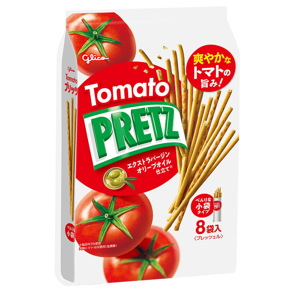 [NEW] 固力果 百力滋餅乾條 蕃茄味 (8入家庭裝) 110g GLICO Pretz Tomato Flavour Biscuits Stick