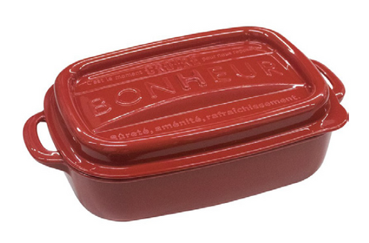 日本制飯盒(可入微波爐) 紅 500ml BONHEUR Lunch Box (Japan) Red