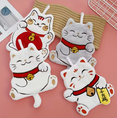 招財貓抹手巾 1件 (隨機) Lucky Cat Hand Towel 1pc