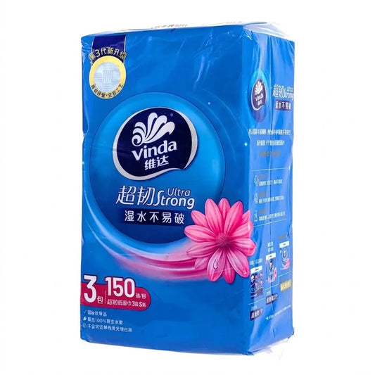 [新品] 維達 超韌三層面巾紙 150抽 3包 Vinda Ultra Strong 3-Ply Facial Tissues