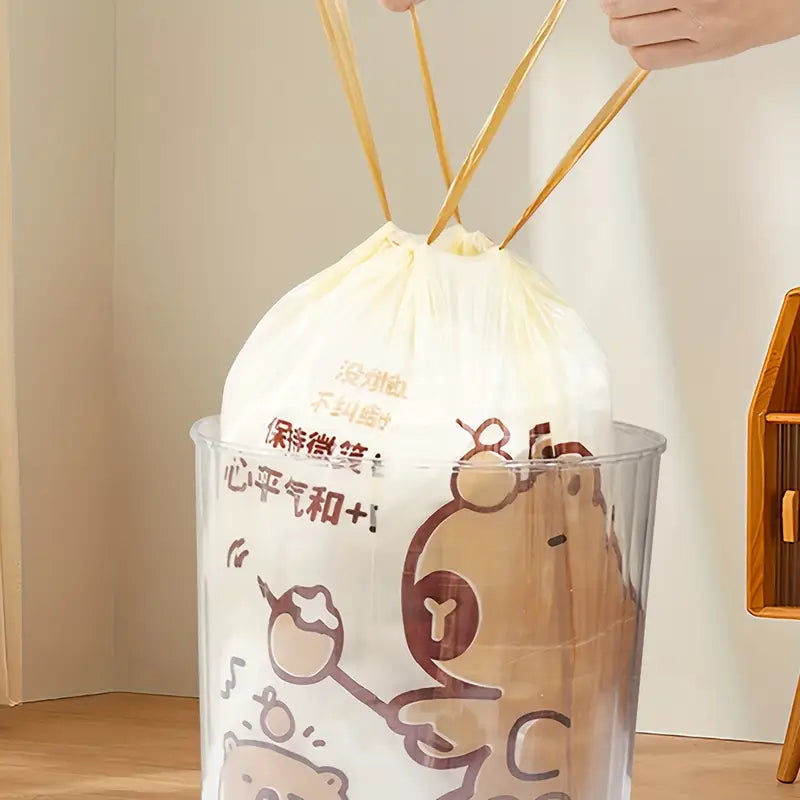 [新品] 迷迭香味免撕抽繩垃圾袋45*45cm (50個) Drawstring Garbage Bags