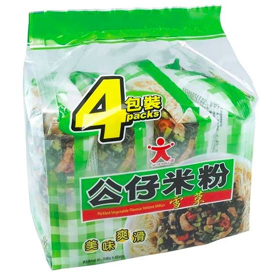 [NEW] 公仔米粉 雪菜味4包裝 Doll Instant Mifun Vegetable Flavour 4 Packs