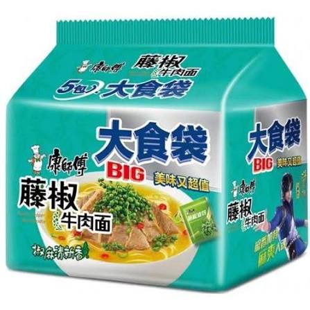 康師傅 大食袋 藤椒牛肉面 5包装 KSF Artificial Beef with Chilli Noodle