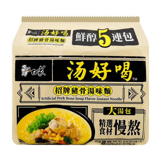 BX Noodle Pork Bone Soup 565g 白象 汤好喝猪骨汤味面五连包