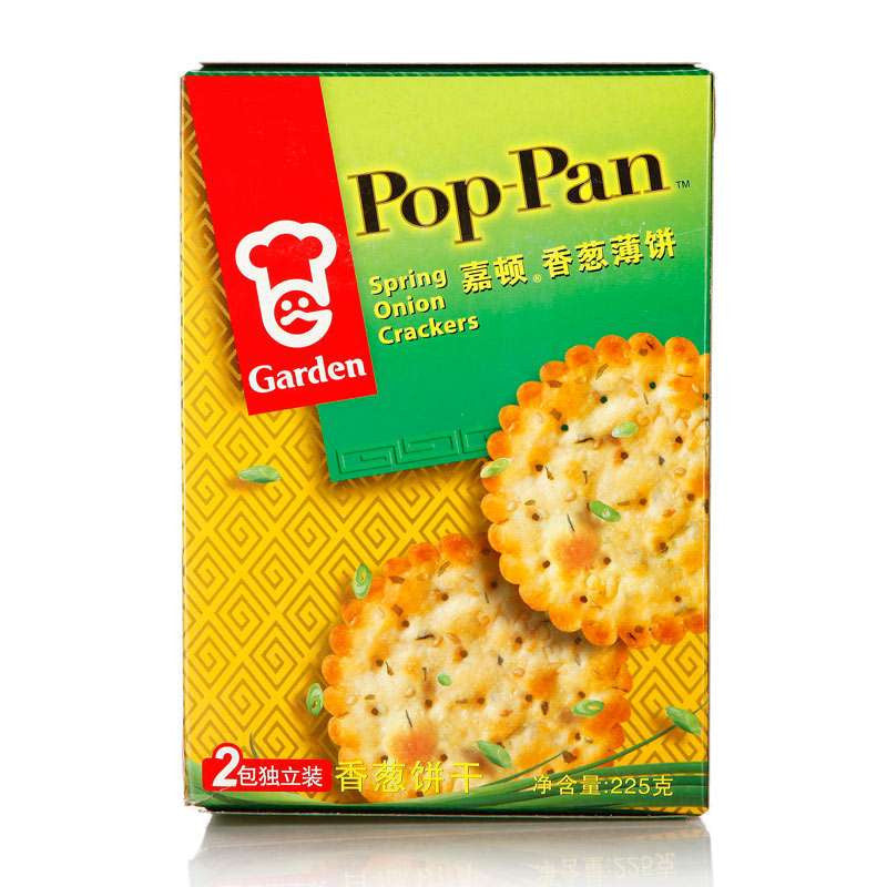 GD Pop Pan Cracker Spring Onion 200g 嘉顿 香葱薄饼