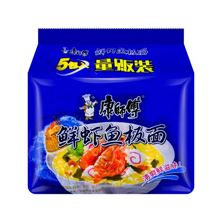 KSF Instant Noodles Seafood flavour 5x98g 康师傅 鲜虾鱼板面 5包装